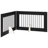 vidaXL Klappbares Hundetor mit St&auml;ndern 2 pcs Schwarze Eiche 200,5 cm