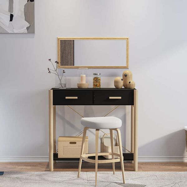 vidaXL Konsolentisch Schwarz 82x38x75 cm Holzwerkstoff