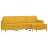 vidaXL 3-Sitzer-Sofa mit Hocker Hellgelb 210 cm Stoff