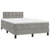 vidaXL Boxspringbett mit Matratze Hellgrau 120x200 cm Samt