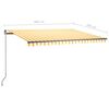 vidaXL Automatische Markise mit LED & Windsensor 400x350 Gelb/Wei&szlig;