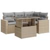 vidaXL 5-tlg. Garten-Sofagarnitur mit Kissen Beige Poly Rattan