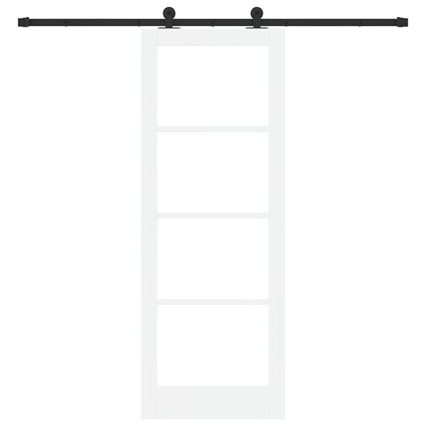 vidaXL Schiebet&uuml;r ORKDAL Wei&szlig; 78 x 211 cm Massivholz Kiefer und Glas