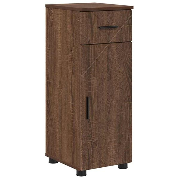 vidaXL Badezimmerschrank mit T&uuml;r Braun Eichen-Optik 30 x 35 x 80 cm