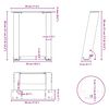 vidaXL Couchtischbeine U-Form 2 Stk. Schwarz 30x(30-31) cm Stahl