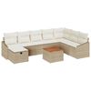 vidaXL Gartensofa-set 9 stk. Beige Poly-Rattan