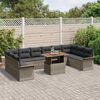 vidaXL Garten-Sofa-Set mit Kissen 11 pcs Grau