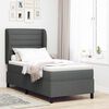 vidaXL Boxspringbett mit Matratze Dunkelgrau 90 x 200 cm Stoff