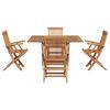 vidaXL Garten Essgruppe Braun Massivholz Teak