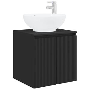 vidaXL Wandmontierte Waschtisch Schwarz 49,5 x 44,5 x 65 cm