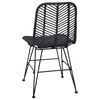 vidaXL Esszimmerstuhl 2 pcs Schwarz 44 x 47 x 85 cm Rattan und Eisen
