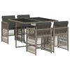 vidaXL 5-tlg. Garten-Essgruppe mit Kissen Grau Poly Rattan