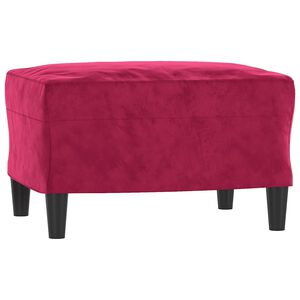 vidaXL Fu&szlig;hocker Weinrot 60x50x41 cm Samt
