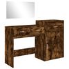 vidaXL 3-tlg. Schminktisch-Set R&auml;uchereiche Holzwerkstoff