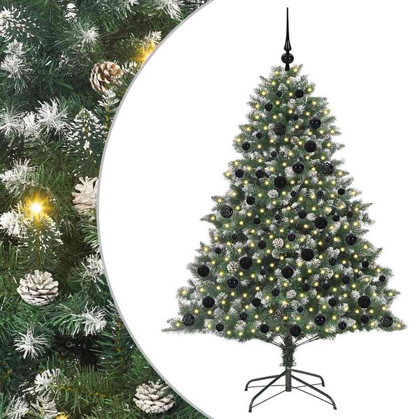 vidaXL K&uuml;nstlicher Weihnachtsbaum mit 300 LEDs mit St&auml;nder Gr&uuml;n 180 cm