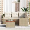 vidaXL Gartensofa-set mit Speicher 5 pcs Beige und Creme Poly-Rattan