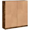 vidaXL B&uuml;cherschrank mit T&uuml;ren R&auml;uchereiche 136x37x142cm Holzwerkstoff