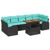 vidaXL Garten-Sofa-Set 8 Stk. Schwarz Poly Rattan