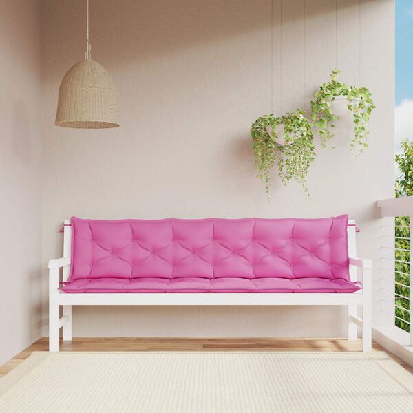 vidaXL Gartenbank-Auflagen 2 Stk. Rosa 200x50x7 cm Stoff