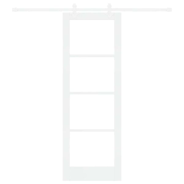 vidaXL Schiebet&uuml;r Wei&szlig; 73,5 x 211 cm Massivholz Kiefer und Glas