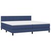 vidaXL Boxspringbett mit Matratze & LED Blau 200x200 cm Stoff