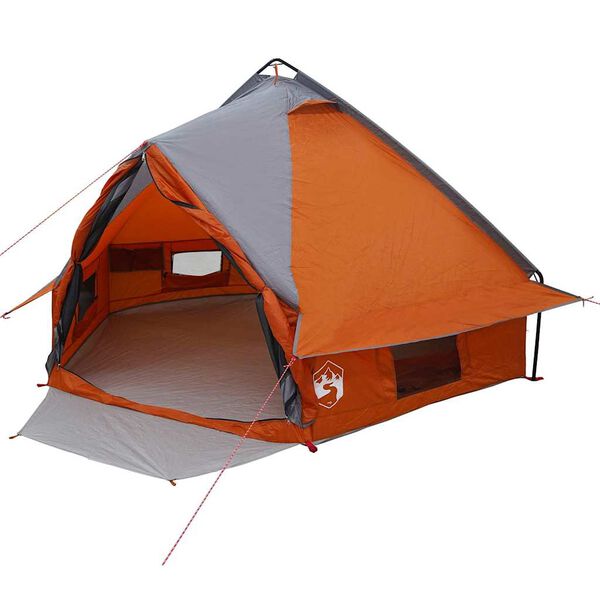 vidaXL Teepee Zelt mit Dach Grau und Orange 490 x 410 x 210 cm