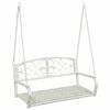 vidaXL Schaukelbank Stahl 110,5 x 59 x 55 cm Antik Wei&szlig;