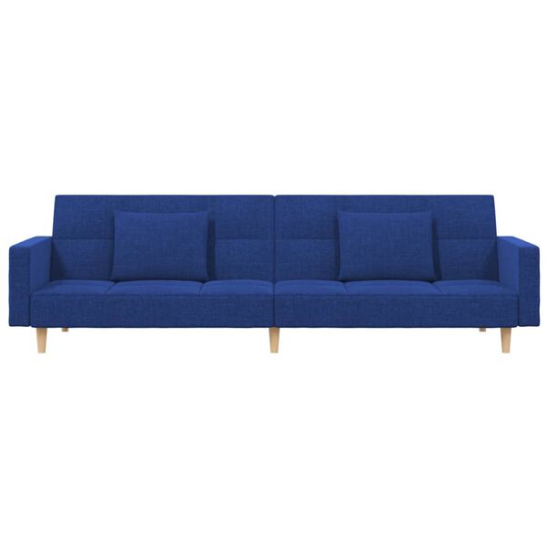 vidaXL Schlafsofa 2-Sitzer mit 2 Kissen Blau Stoff