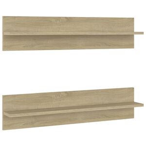 vidaXL Wandregale 2 Stk. Sonoma-Eiche 80x11,5x18 cm Holzwerkstoff
