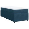 vidaXL Boxspringbett mit Matratze Dunkelblau 90x190 cm Samt