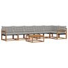 vidaXL Outdoor-Sofagarnitur mit Kissen 7 pcs Nat&uuml;rlich und Hellgrau