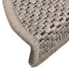 vidaXL Treppenmatten Selbstklebend Sisal-Look 15 Stk. 56x17x3 Silbern
