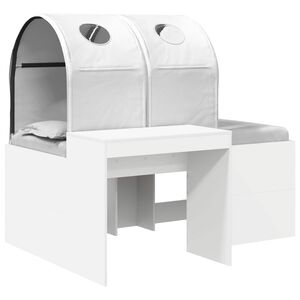 vidaXL Bett mit Tunnel 4 pcs Artisian Eiche und Wei&szlig; Holzwerkstoff