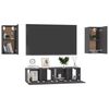 vidaXL 4-tlg. TV-Schrank-Set Grau Holzwerkstoff