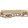 vidaXL Outdoor-Sofagarnitur mit Kissen 6 pcs Natur und Beige