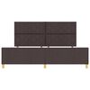 vidaXL Bettgestell mit Kopfteil Dunkelbraun 200 x 200 cm Stoff