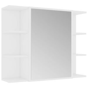 vidaXL Bad-Spiegelschrank Wei&szlig; 80x20,5x64 cm Holzwerkstoff