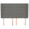 vidaXL Kopfteil mit Ohren Dunkelgrau 147x23x118/128 cm Stoff