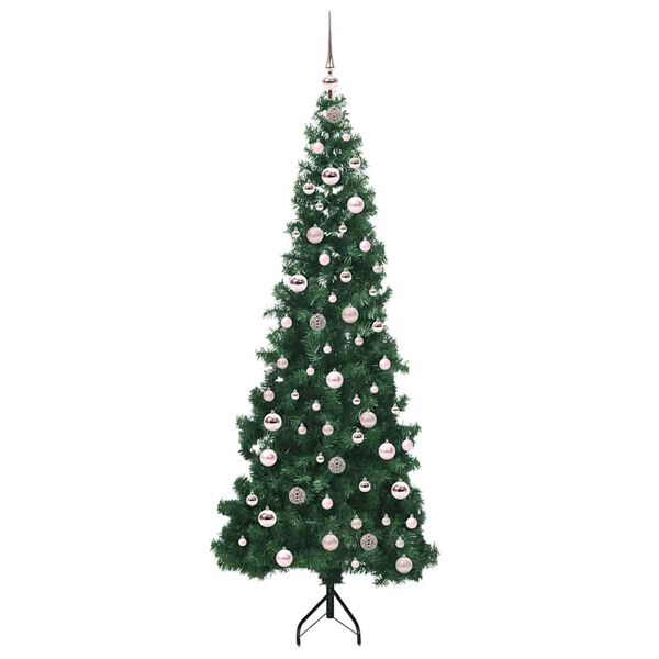vidaXL Eckiger k&uuml;nstlicher Weihnachtsbaum Gr&uuml;n 210 cm PVC und Metall