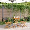 vidaXL 3-tlg. Bistro-Set Schwarz Poly Rattan und Massivholz