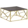 vidaXL Couchtisch Golden Edelstahl und Hartglas
