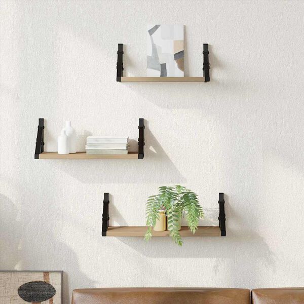 vidaXL Wandregal-Set 3 pcs Artisan-Eiche 37 x 12 x 13 cm Holzwerkstoff