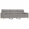 vidaXL 3-Sitzer-Sofa mit Kissen Hellgrau 210 cm Stoff
