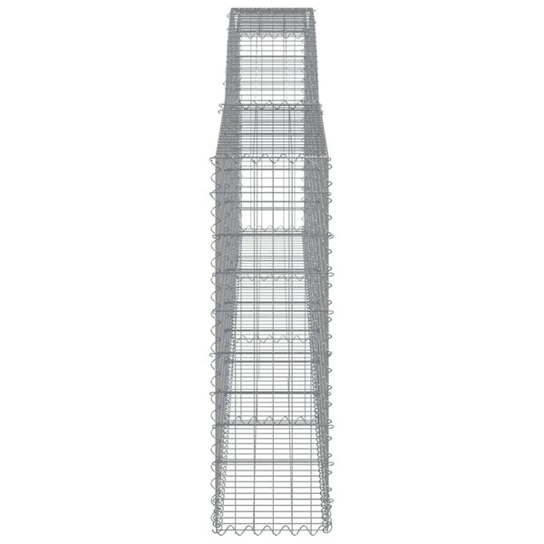 vidaXL Gabione mit Hochbogen 400x30x100/120 cm Verzinktes Eisen