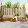 vidaXL Sofagarnituren 6 pcs Natur und Beige Massivholz Akazie