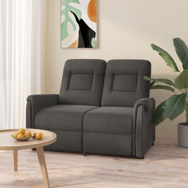 vidaXL 2-Sitzer Massagesessel Dunkelgrau Mikrofaser-Gewebe