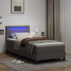 vidaXL Boxspringbett mit Matratze Grau 90 x 190 cm Kunstleder