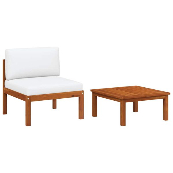 vidaXL 2-teiliges Garten-Lounge-Set mit Kissen Holz Akazie & Seil