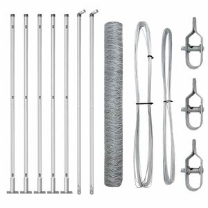 vidaXL Zaunpfosten Silber