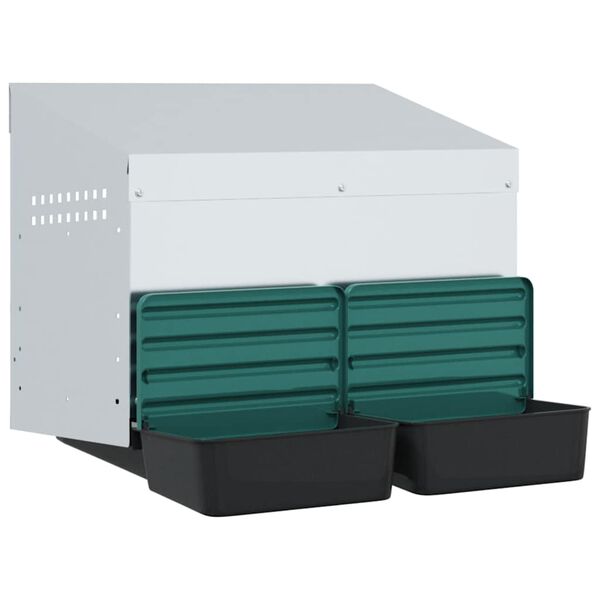 vidaXL H&uuml;hner-Nistkasten 2 F&auml;cher Wandmontage Verzinkter Stahl